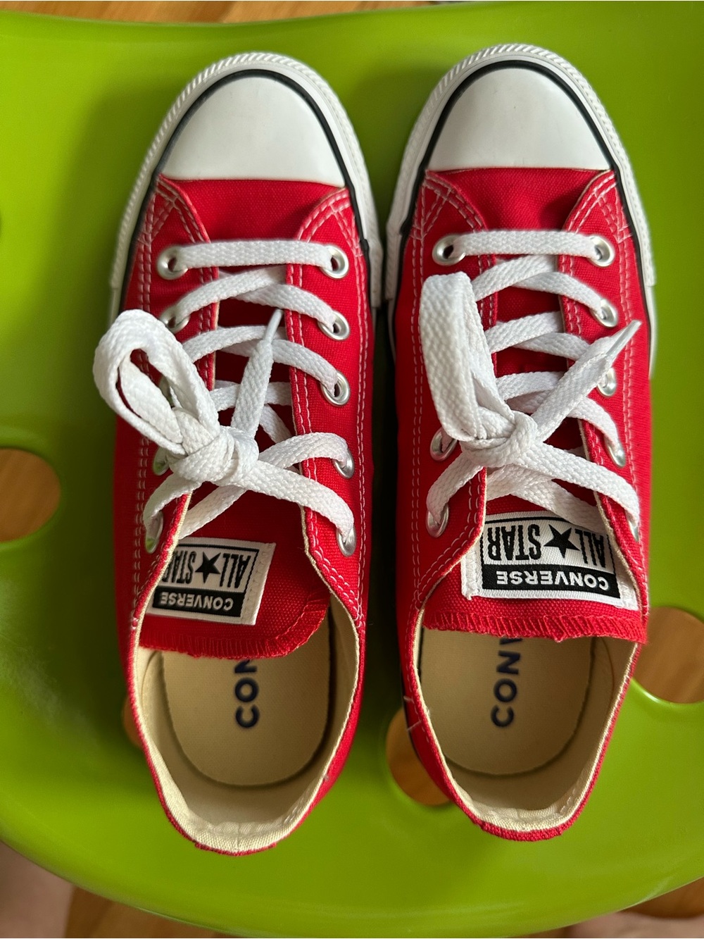 Converse Red Low Top Canvas Sneakers